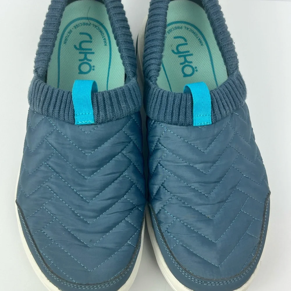 Ryka Women's Blue Quilted Slip-On Cute Comfort Casual Sneakers Sz 7.5